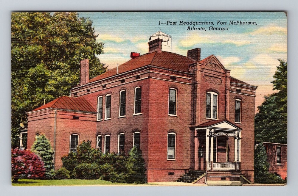 Atlanta GA-Georgia Fort McPherson Post Headquarters Vintage Postcard