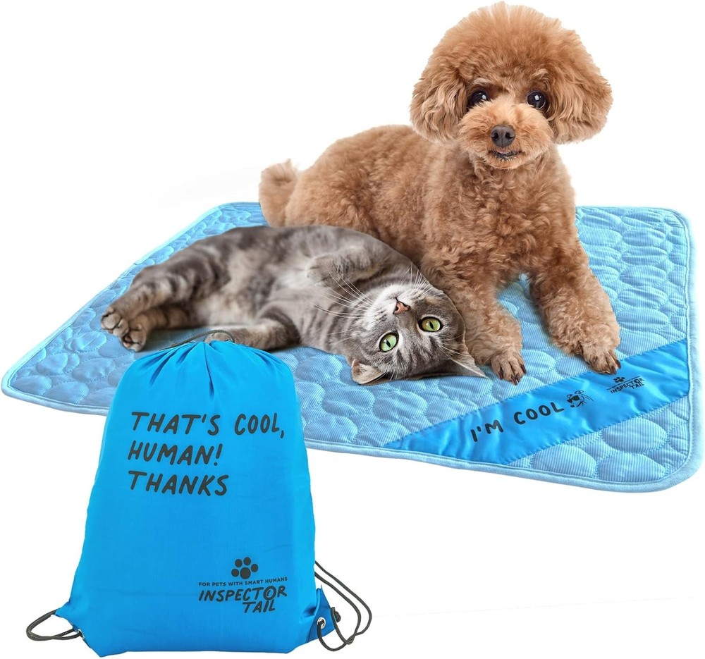 Self-Cooling Inspector Tail Travel Mat Blue 27.55 x 22.04 Inches  
