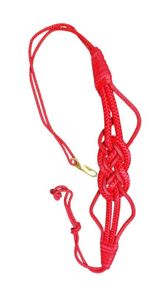 Vintage Red Thick Rope Knit Belt Women Size S/M Adjustable 3” Nautical Knots