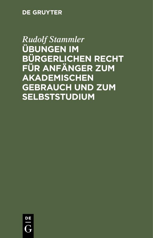 Rudolf Stammler Übungen Im Bürgerlichen Recht Für Anfänger Zum Akadem (Hardback)Another great item from Rarewaves USA | Free delivery!