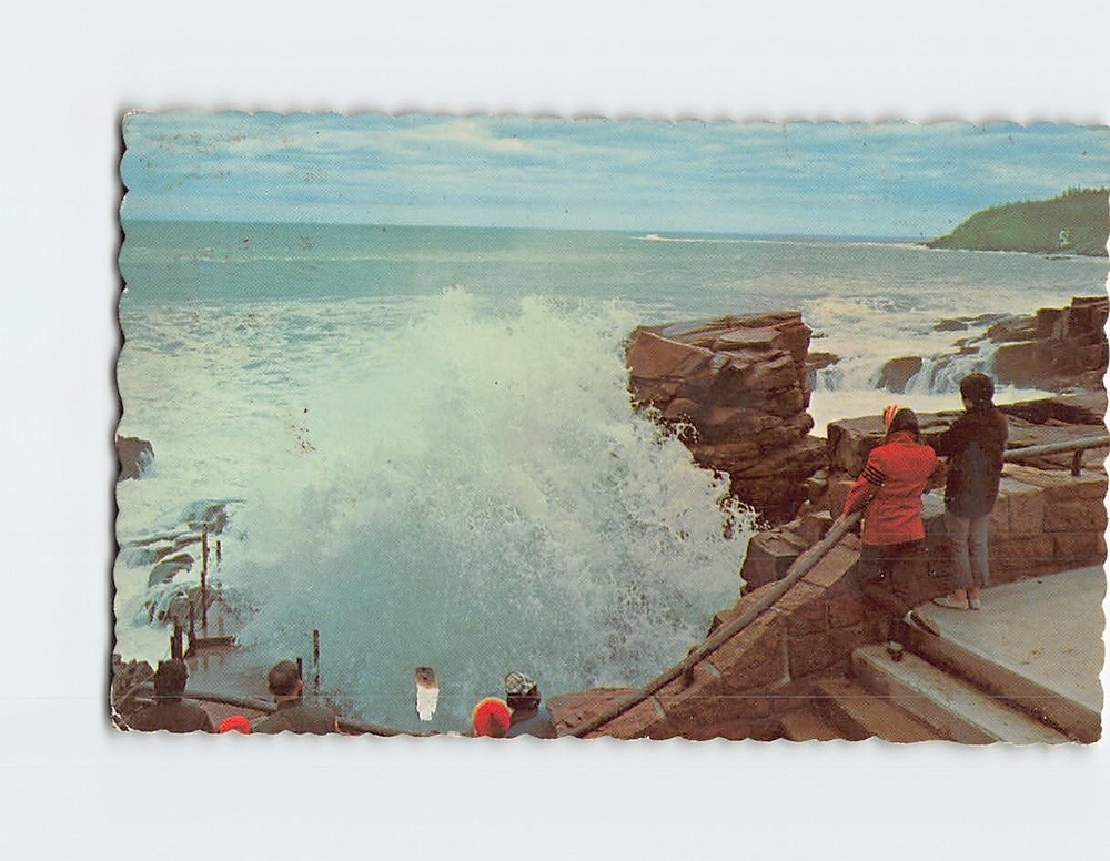 Postcard Thunder Hole Acadia National Park Mt Desert Island Maine-image