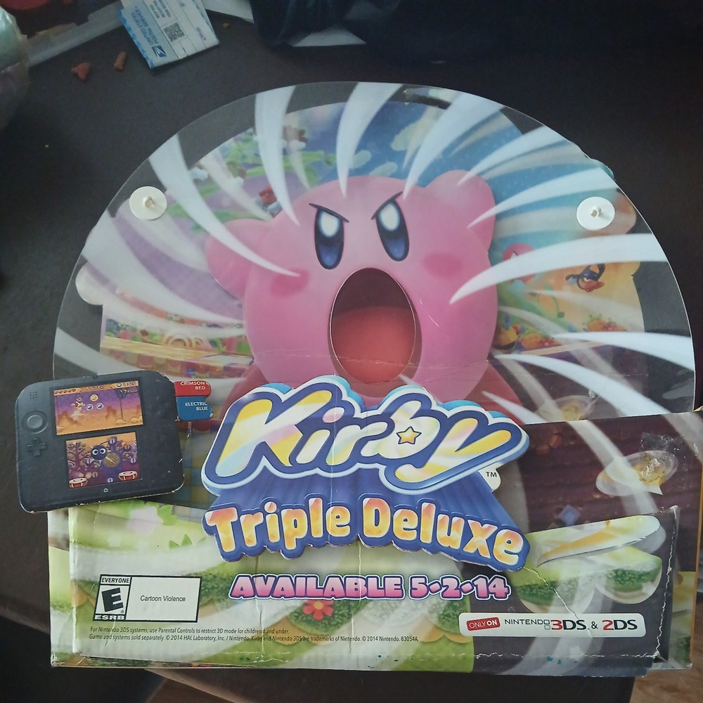 KIRBY  TRIPLE  DELUXE  3DS STORE DISPLAY  PROMOTIONAL RARE (Read Description)