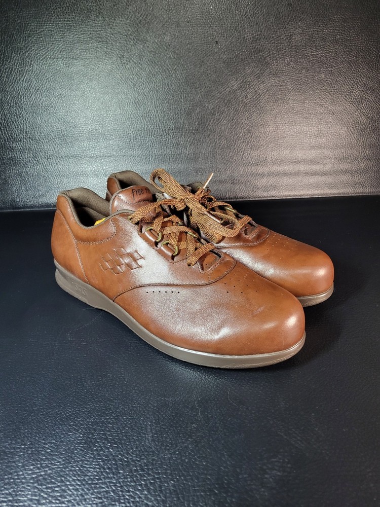 SAS Shoes Womens Size 10.5M BROWN Free Time Leather Walking Comfort Lace Up