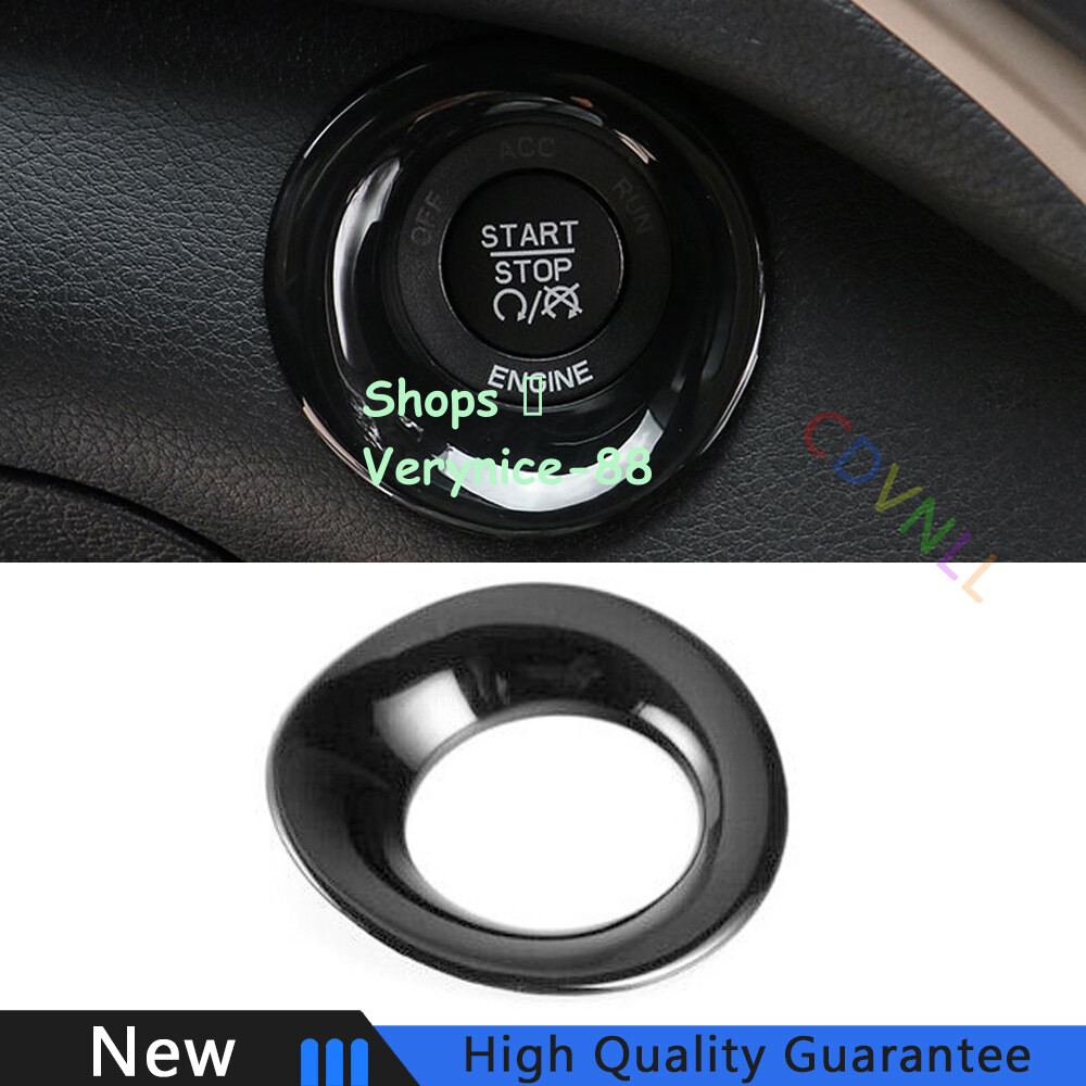 Fit For Jeep Cherokee 2014-2020 Bright Black One-Click Startup Switch Cover Trim