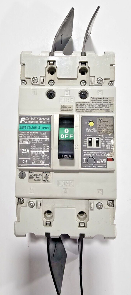 Fuji Electric EW125JAGU-3P125 Earth Leakage Circuit Breaker 125A