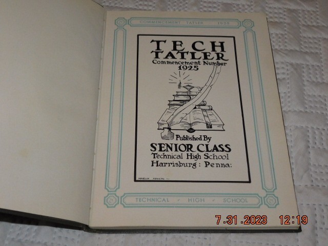 Original vg++ / nm 1925 Harrisburg Pennsylvania technical high school yearbook