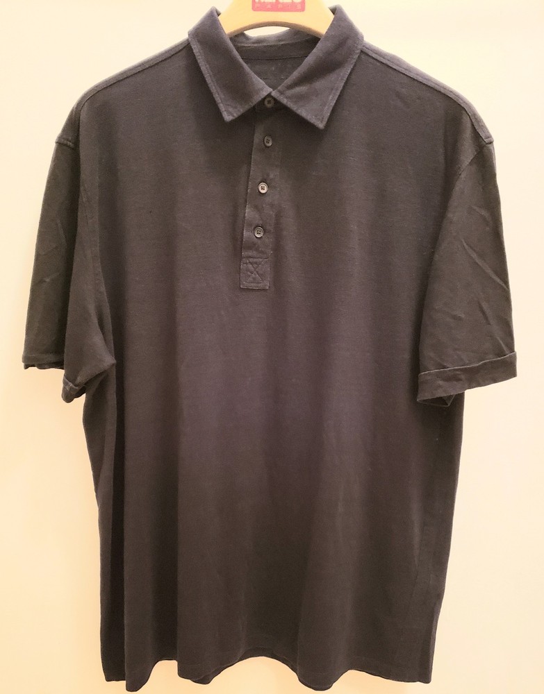 Ermenegildo Zegna Mens Linen Black Polo Shirt Size Xxl
