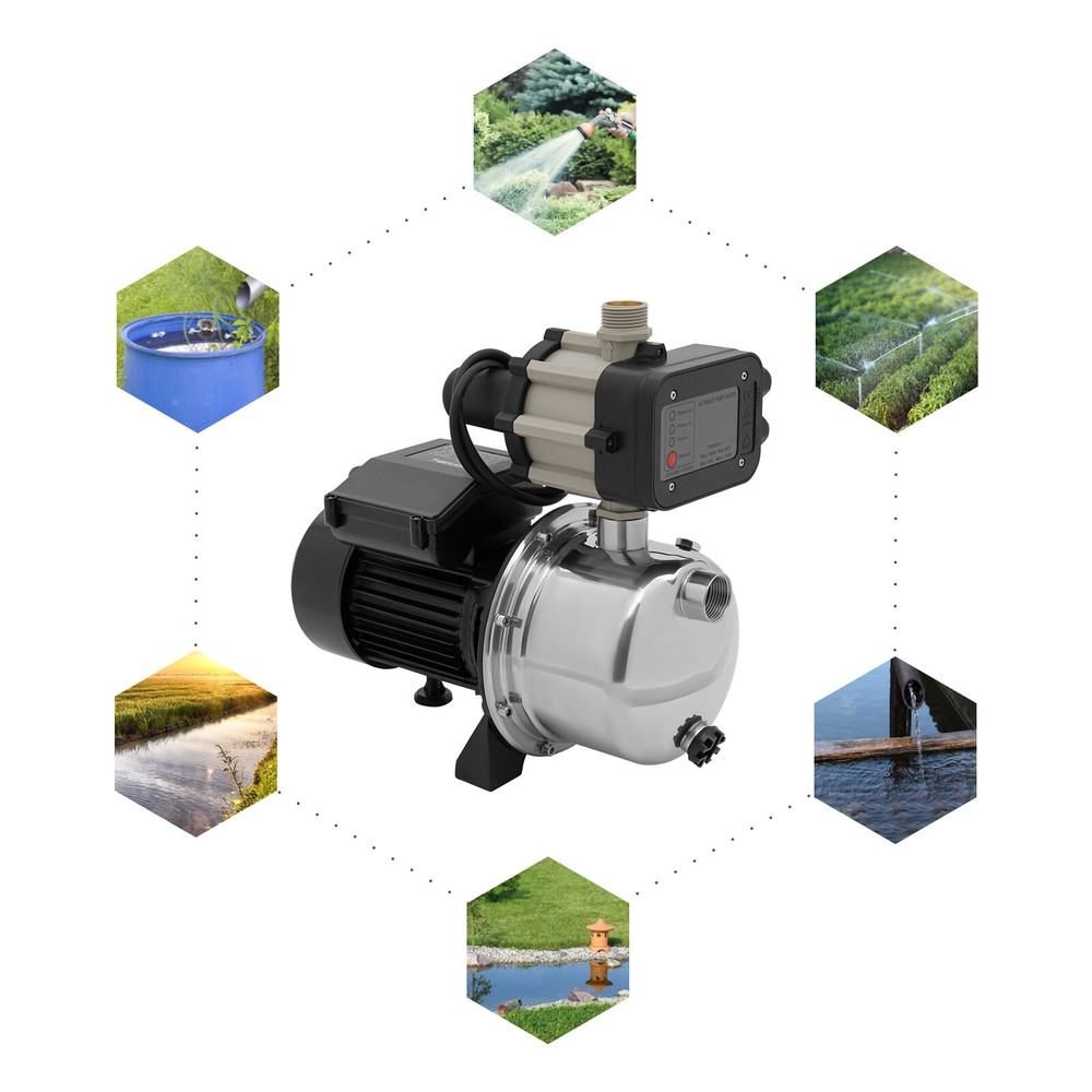 Shallow Well Pump Garden Booster Jet Pump With Controller 1200 GPH 1.5 HP 115V