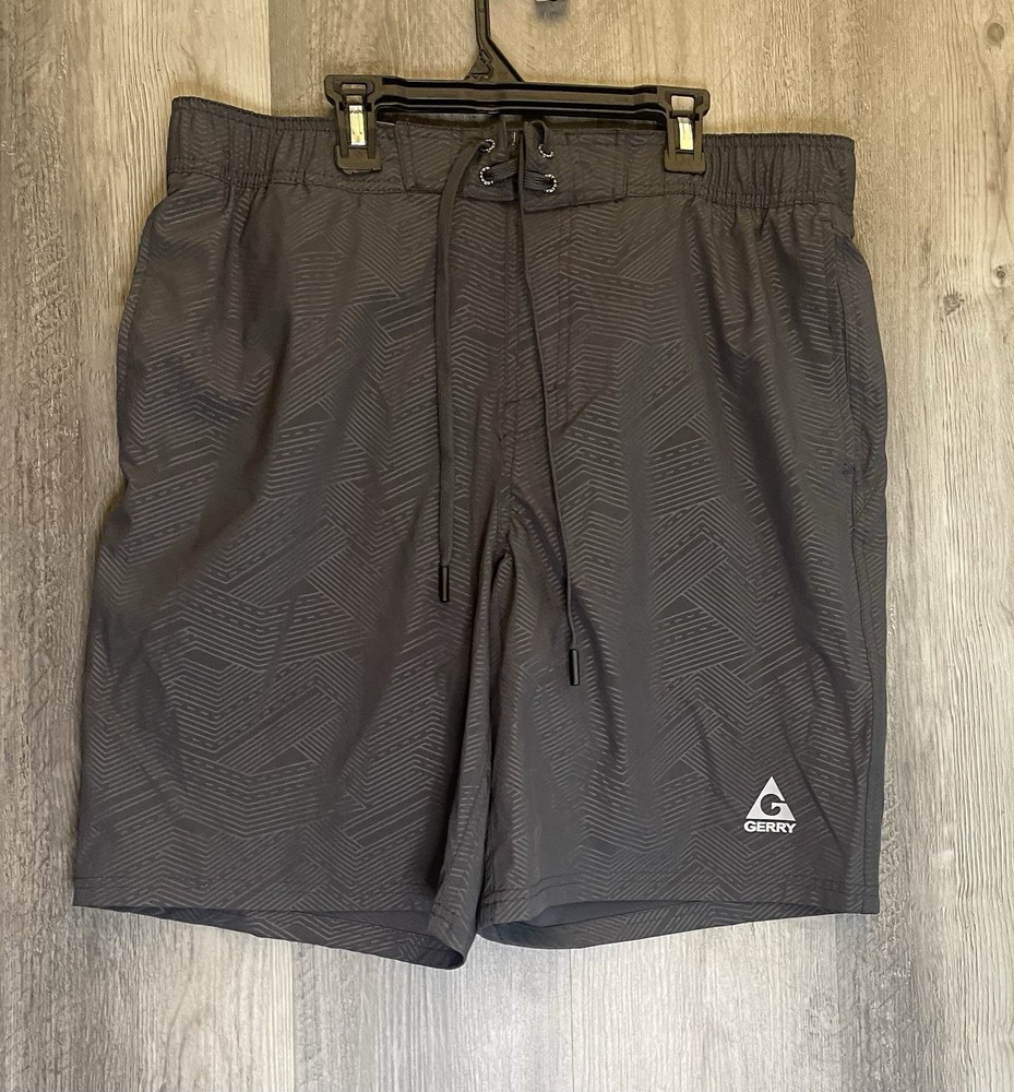 Gerry Men’s Athletic Shorts Large Gray Performance Outdoor Hiking Trail Gym