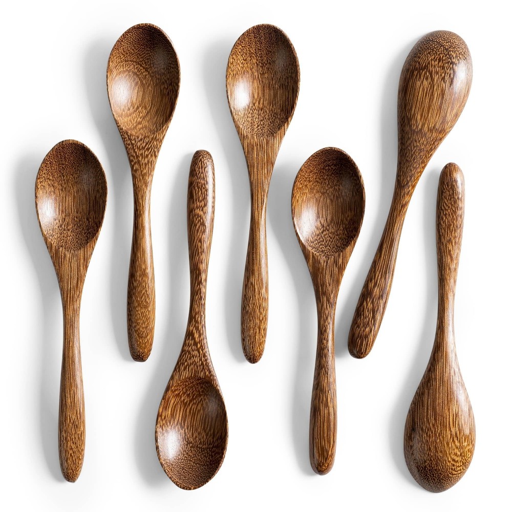 7 PCS Small Wooden Spoons, 5.8 Inch Honey Spoons for Tea, Padauk Wooden Honey...