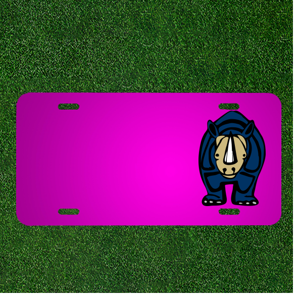 Custom Personalized Rhino Zoo Animal Car License Plate with Names