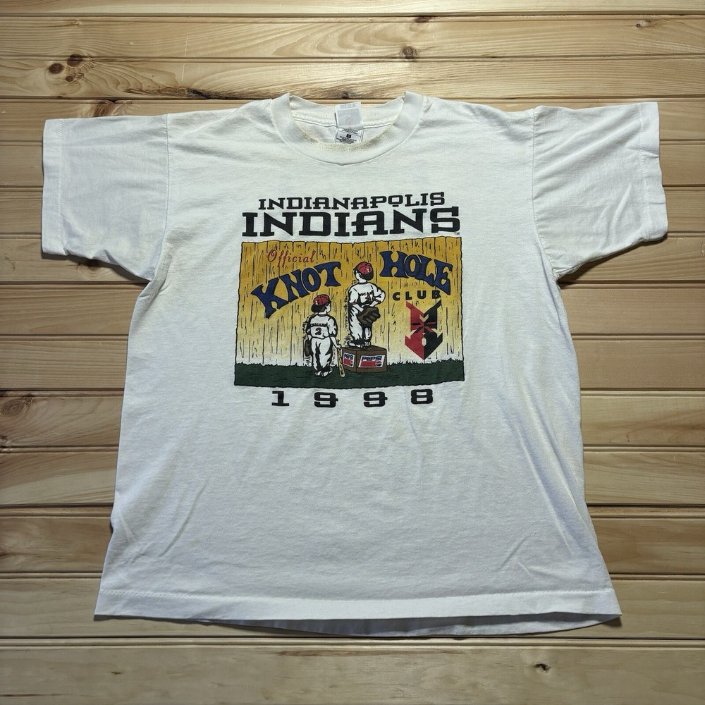 Vintage 90s Indianapolis Indians MiLB Baseball Knots Hole Club Pepsi Shirt Large
