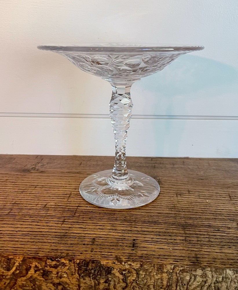 Pairpoint-Antique American Brilliant Period Cut Glass Compote Tazza-C. 1920