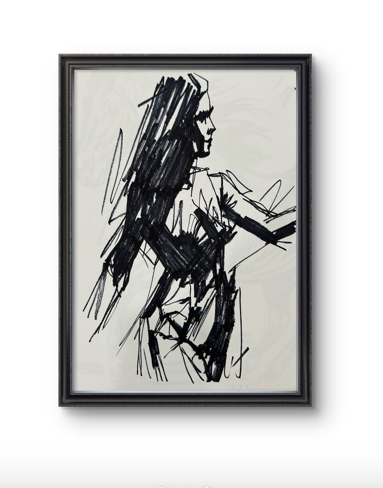 Original Abstract Woman Figure Painting 9x12 paper Modern Wall Art Home Decor