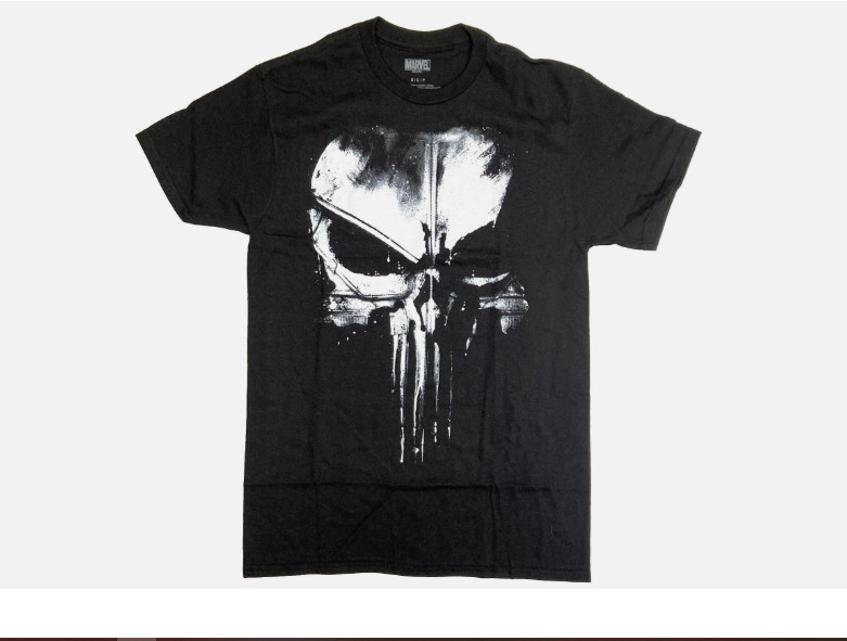 Marvel Punisher Dirty Skull Men's Black T-Shirt New