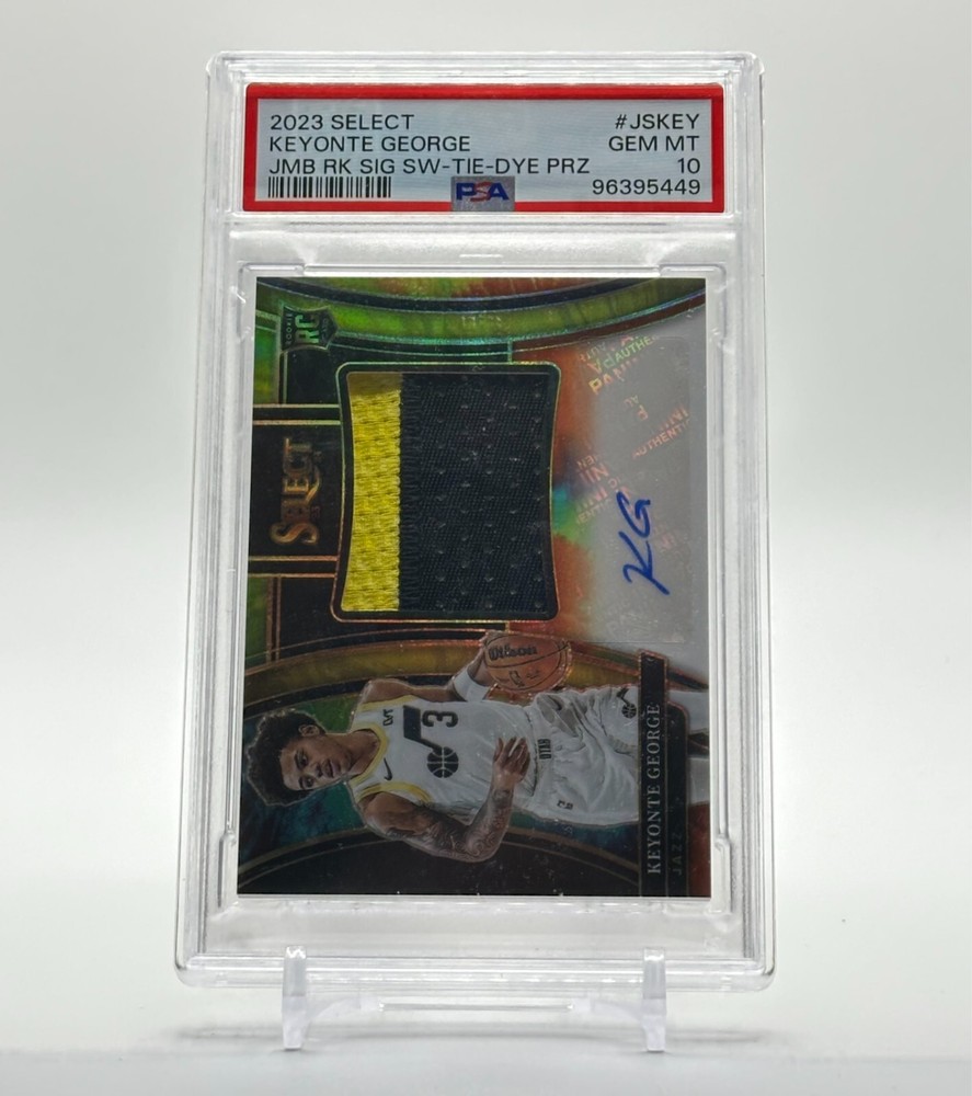 2023 Panini Select Keyonte George Tie-Dye Prizm RC Auto Patch /25 PSA 10 Gem Mint
