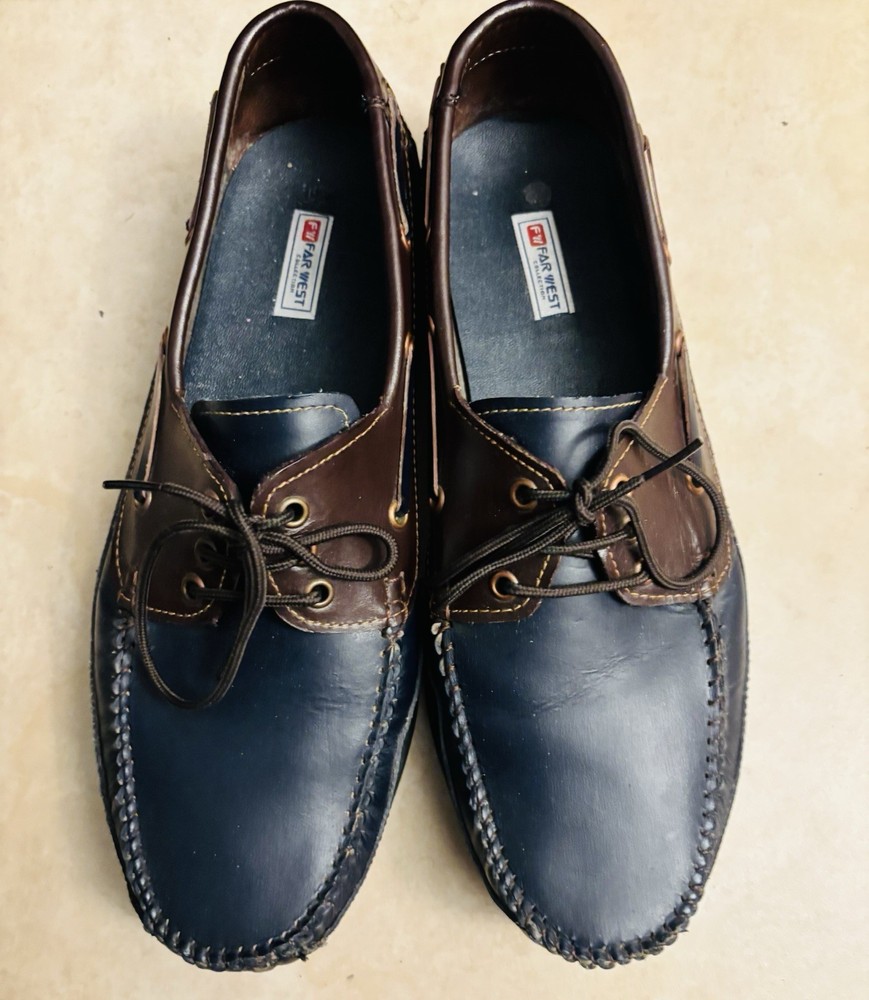 Sperry Top-Sider (Sz 11 M) Boat Shoes STS18235 Men’s Navy Brown Leather
