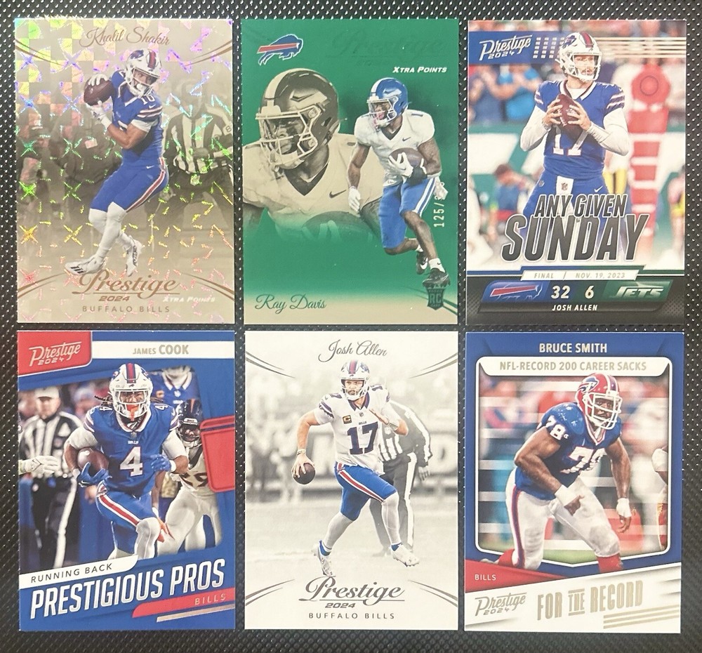 2024 Panini Prestige Football 12 Card Bills Lot - Inserts, RC’s, Parallels