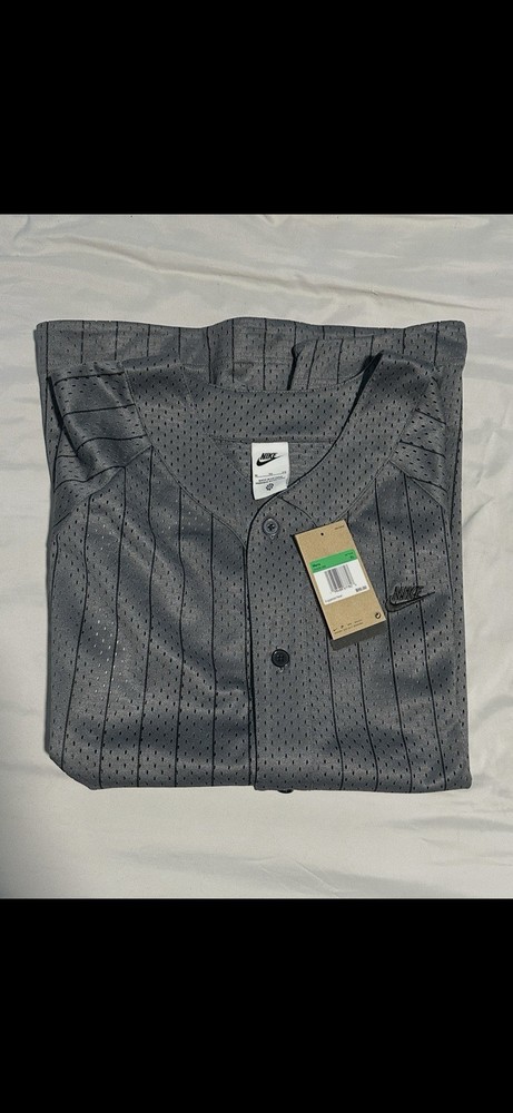 Nike Sportswear Club Gray Mesh Baseball Jersey Size XL