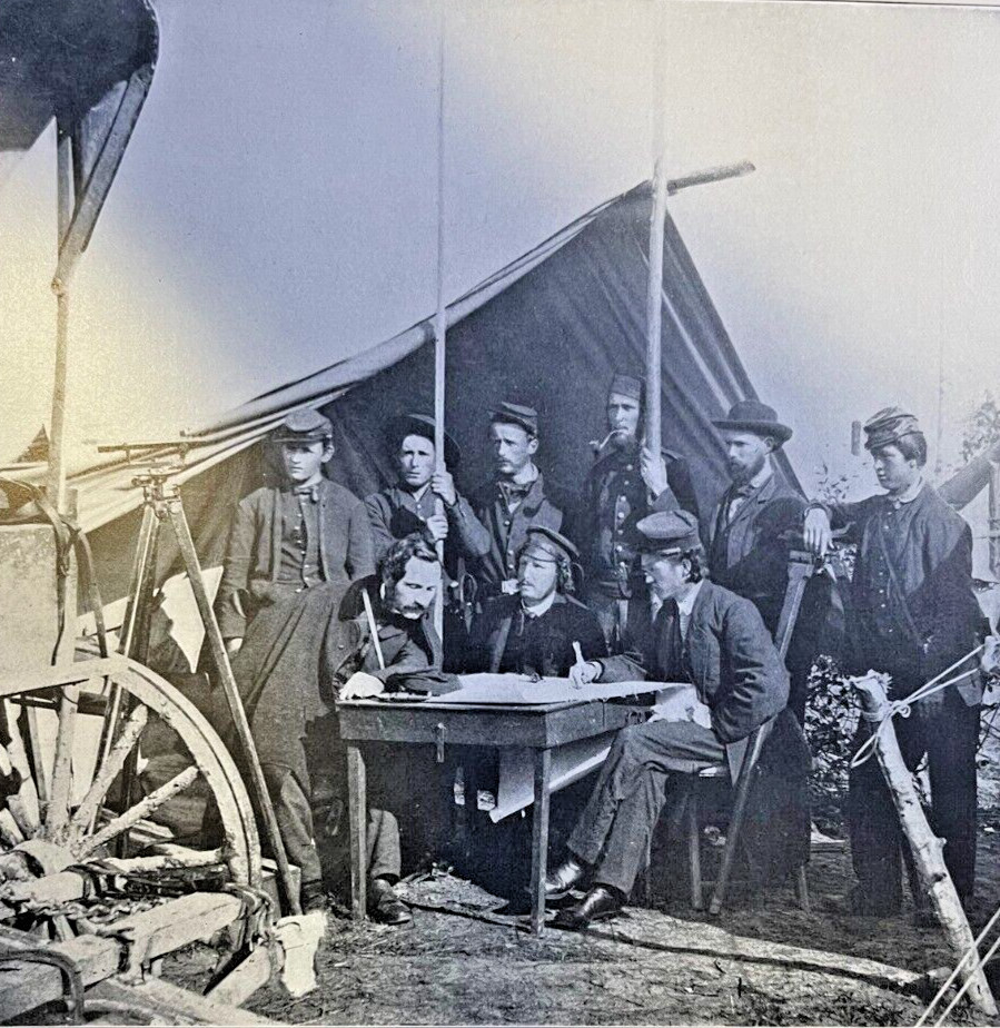 1912 Vintage Illustration Union Topographical Engineers At Yorktown Civil War