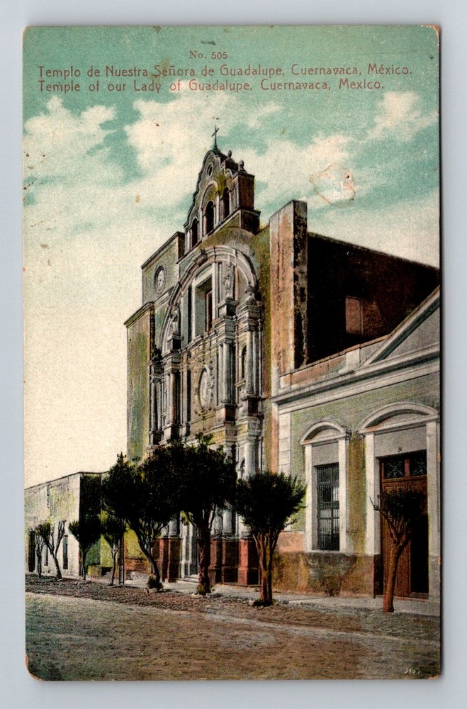 Mexico- Cuernavaca Our Lady Of Guadalupe Temple Old Postal View Vintage Postcard