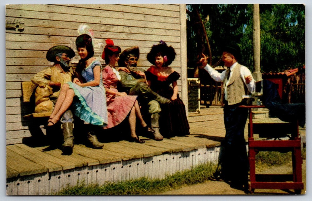 Theme~Ghost Town California~Handsome Brady & Whiskey Bill Color Photo~Vintage PC