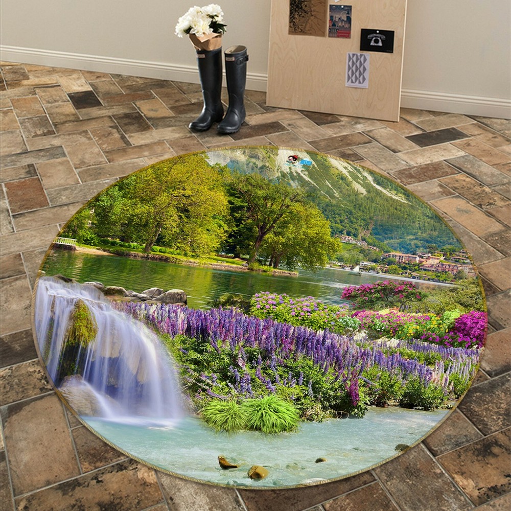 3D Lavender Lake NAO6134 Game Rug Mat Elegant Photo Carpet Mat Fay