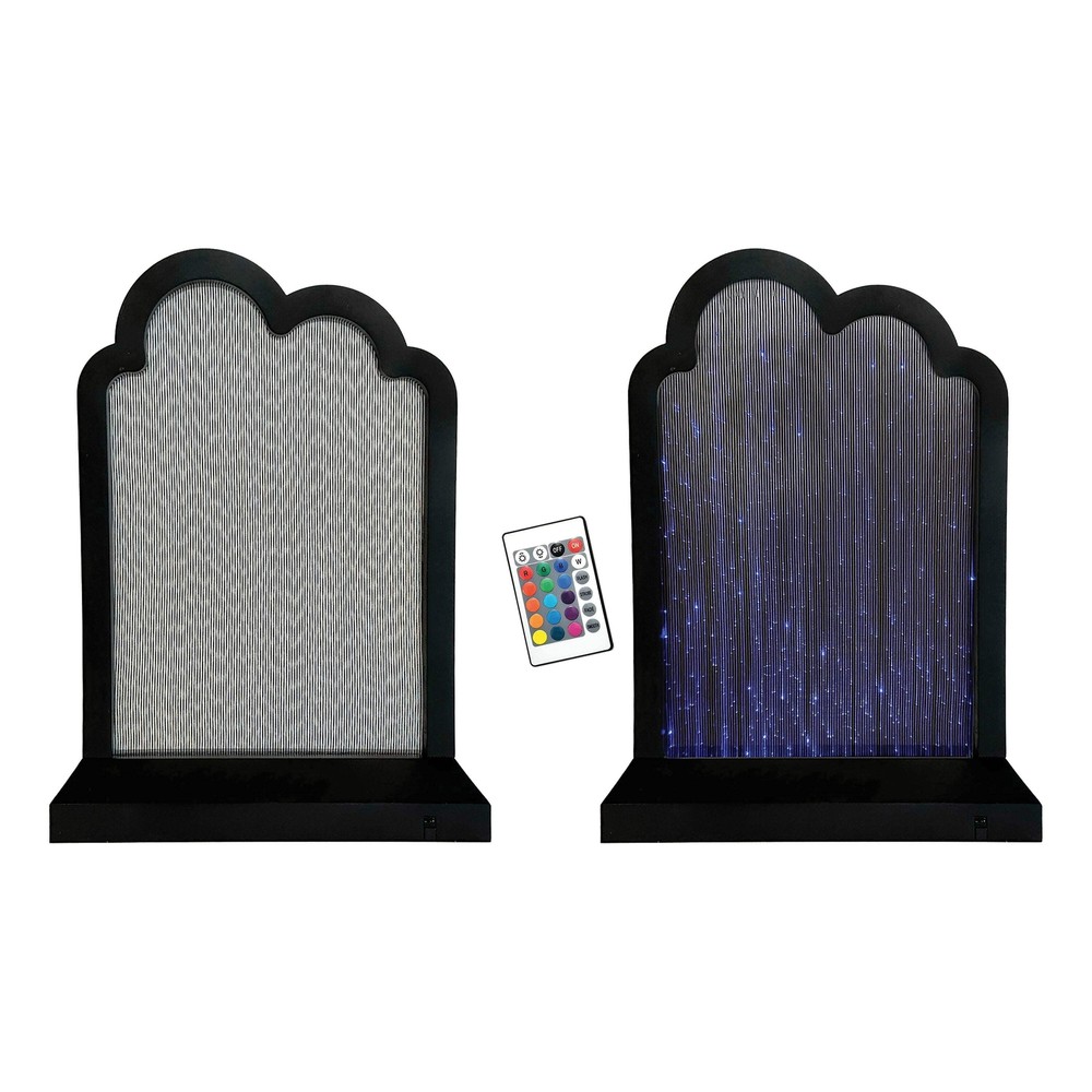 Haunted Spirits Glow-in-the-Dark LED Fabric Backdrop for Spooky Decor