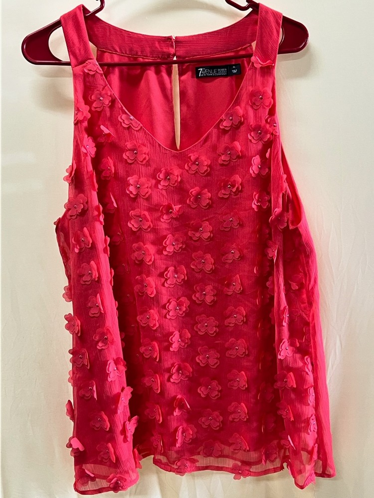 NY & COMPANY - Sleeveless Embellished Tank - XL - PINK
