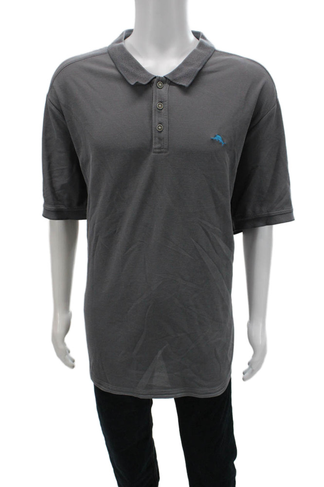 Tommy Bahama Mens Short Sleeves Polo Shirt Grey Size Extra Extra Extra Large BigFree Shipping in US $100+ Orders | $6.95 Orders Below