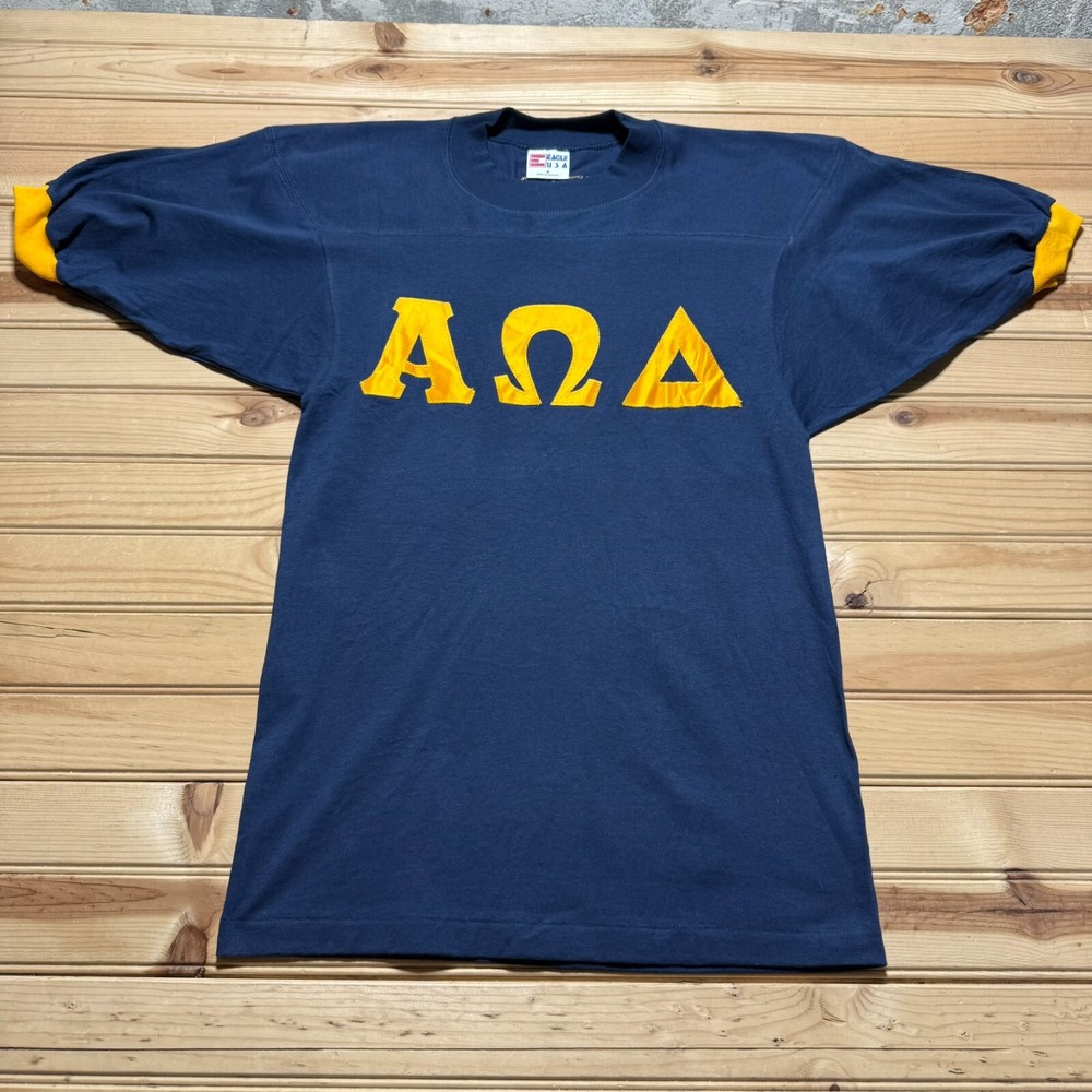 Vintage 80s 90s Alpha Omega Delta Fraternity Football Jersey Shirt Size Small