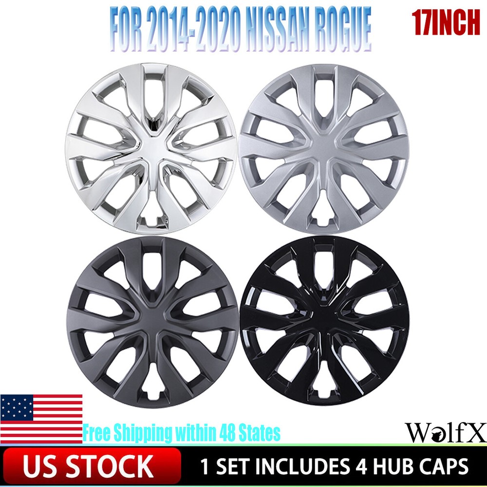Fit For 2014-2020 NISSAN ROGUE 17 Inches Hubcap Set of 4 Wheel Rim Skin Cover