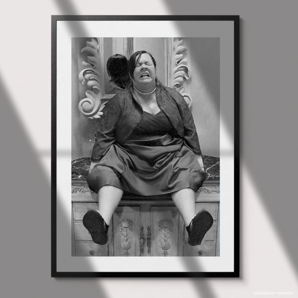 Funny Bridesmaids Bathroom Poster – Black & White Movie Wall Art, Xmas Decor