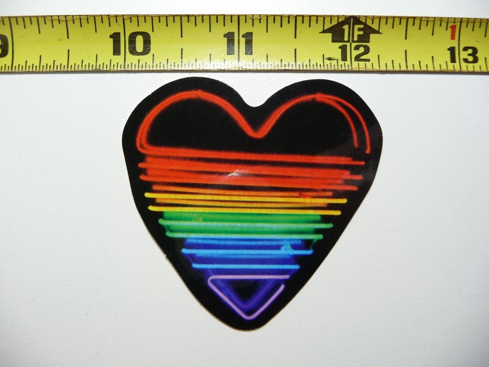 Vibrant Heart Colors Neon Sticker Decal Fun Celebration Design