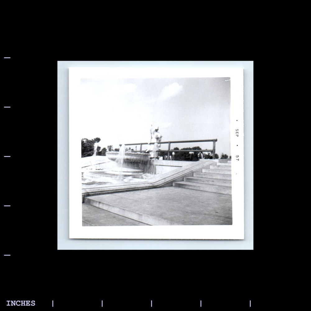 Vintage Square Photo STEPS AND WATER FOUNTAIN 1957