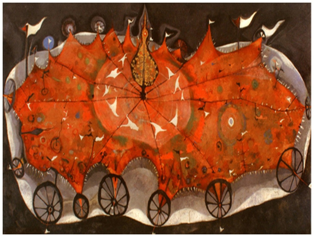 Decor Poster. Fine Graphic Art. Abstract carriage Paint. Home Wall Design. 1318-image