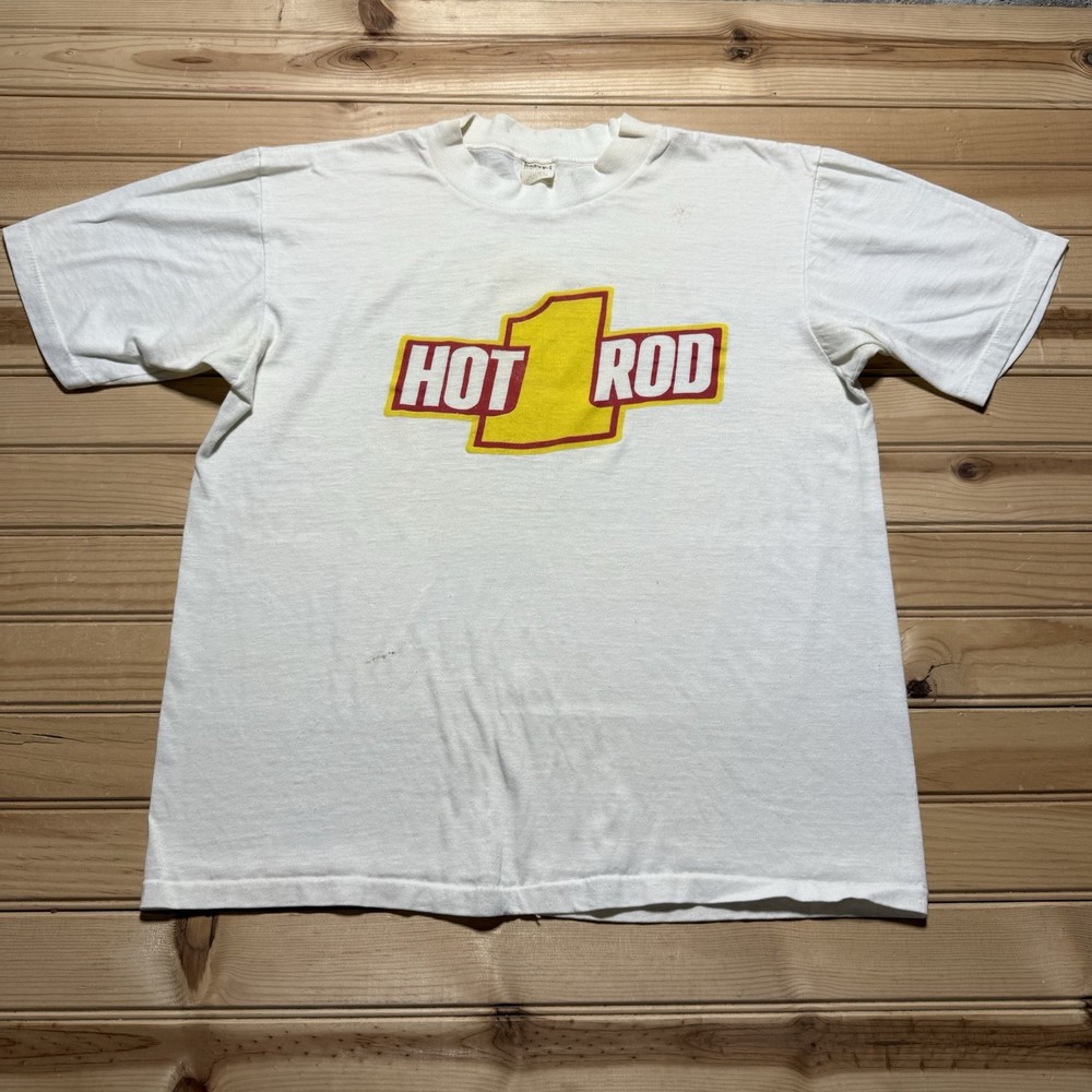 Vintage 70s 80s Hot Rod Magazine Double Sided Automobile Car Shirt Size Large