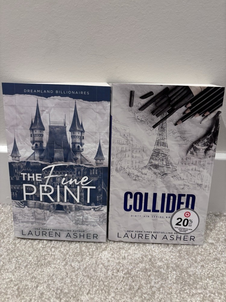 Lauren Asher Collided & The Fine Print Paperback Romance Book Bundle
