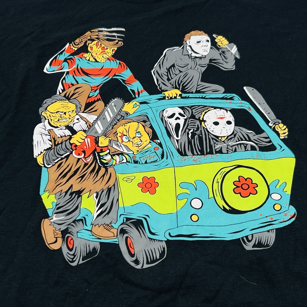 Horror Movie Guys In Mystery Machine T Shirt Size XL Freddy Jason Halloween