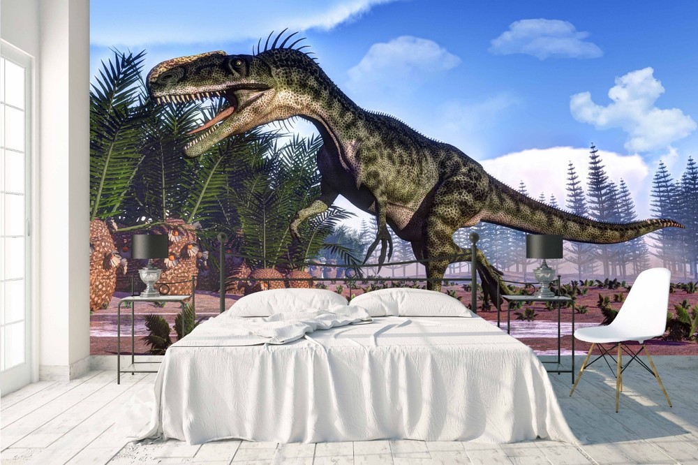 3D Tropical Dinosaur Illustration Wall Murals Wallpaper Murals Wall Sticker