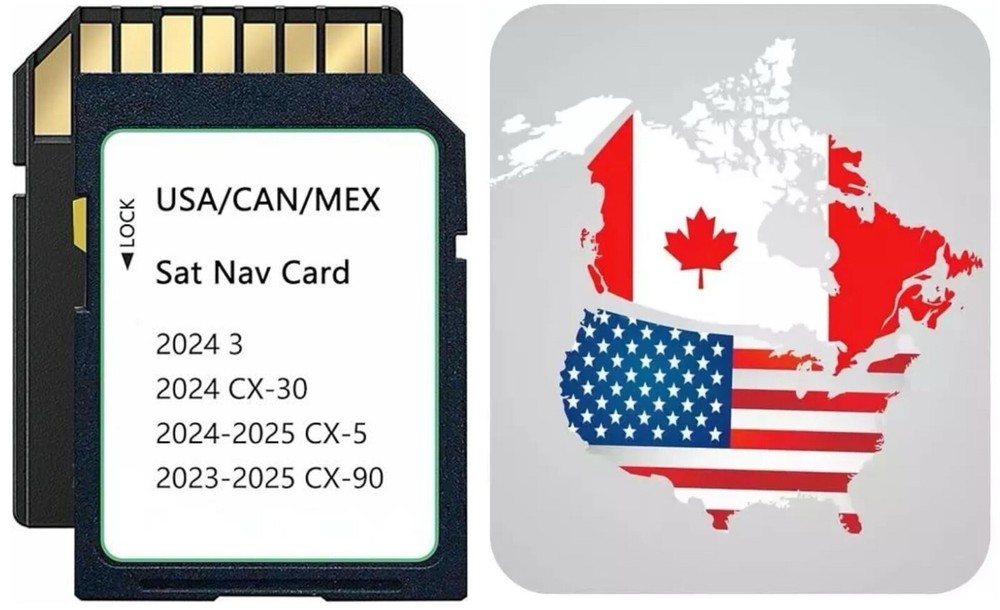 Latest GPS Navigation SD Card for Mazda CX-30 CX-5 CX-90 USA Canada Mexico Maps