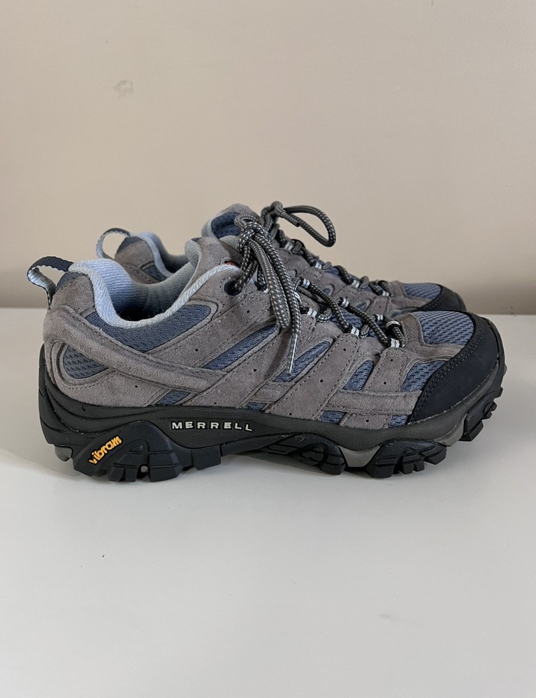 Merrell Moab 2 Ventilator Low Top Hiking Shoes Women's Sz 8 Gray/ Blue