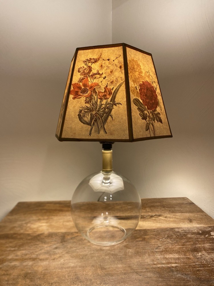 Vintage Mid Century 1950’s Botanical Floral Hexagonal Cream Lampshade Good Read