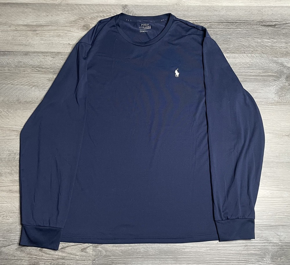 Polo Ralph Lauren Performance Long Sleeve T Shirt Navy Blue Men’s XL