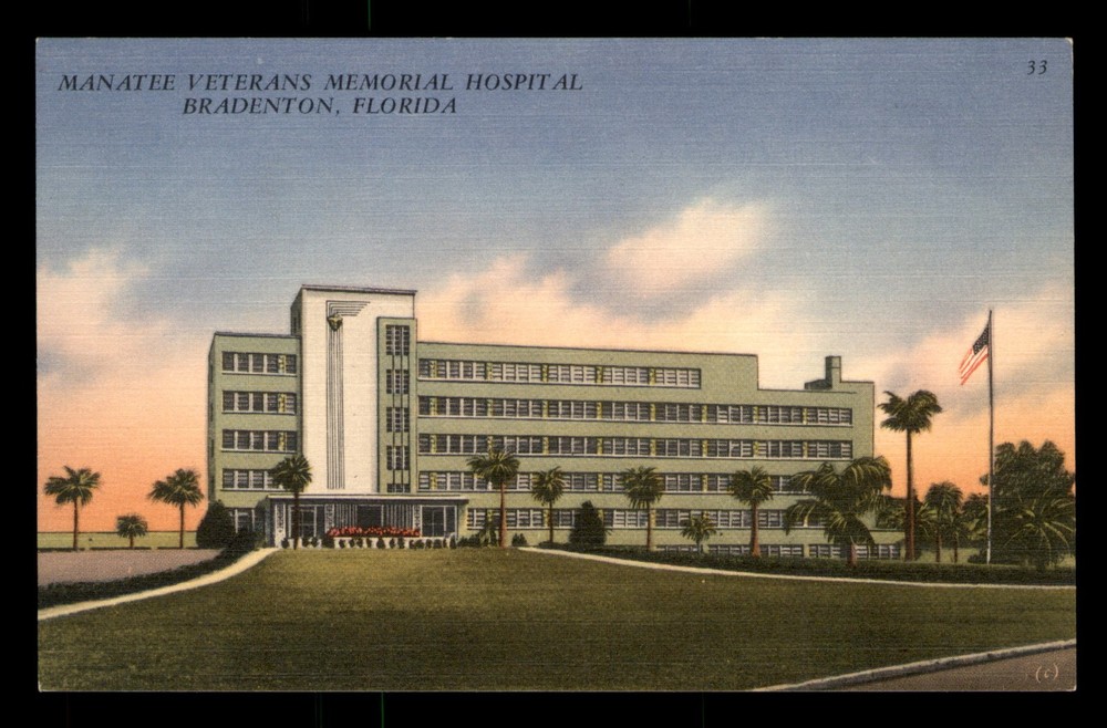 Manatee Veterans Memorial Hospital Bradenton Florida FL Postcard Unp