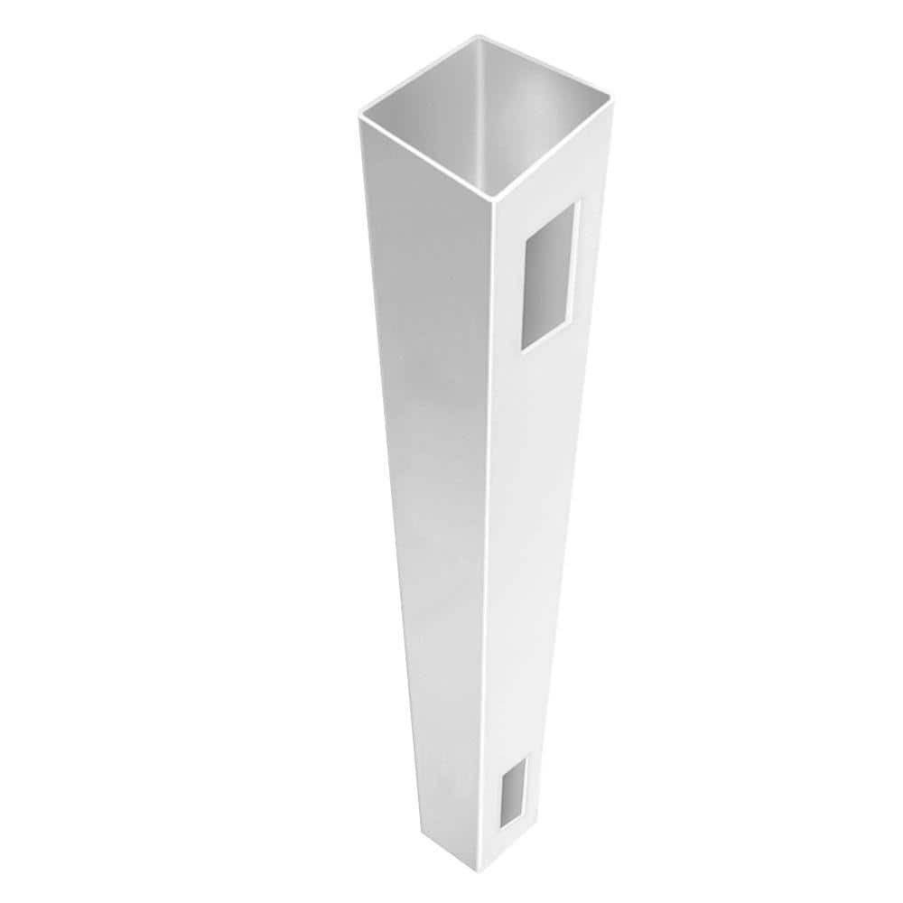 5 in.x 5 in.x 7 ft.White Vinyl Routed Fence End/Gate Post