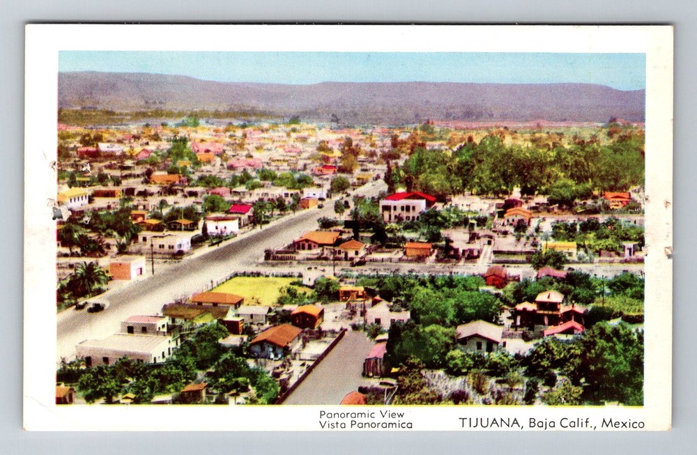 Mexico- Tijuana Baja California Panorama City View Postal Old Vintage Postcard