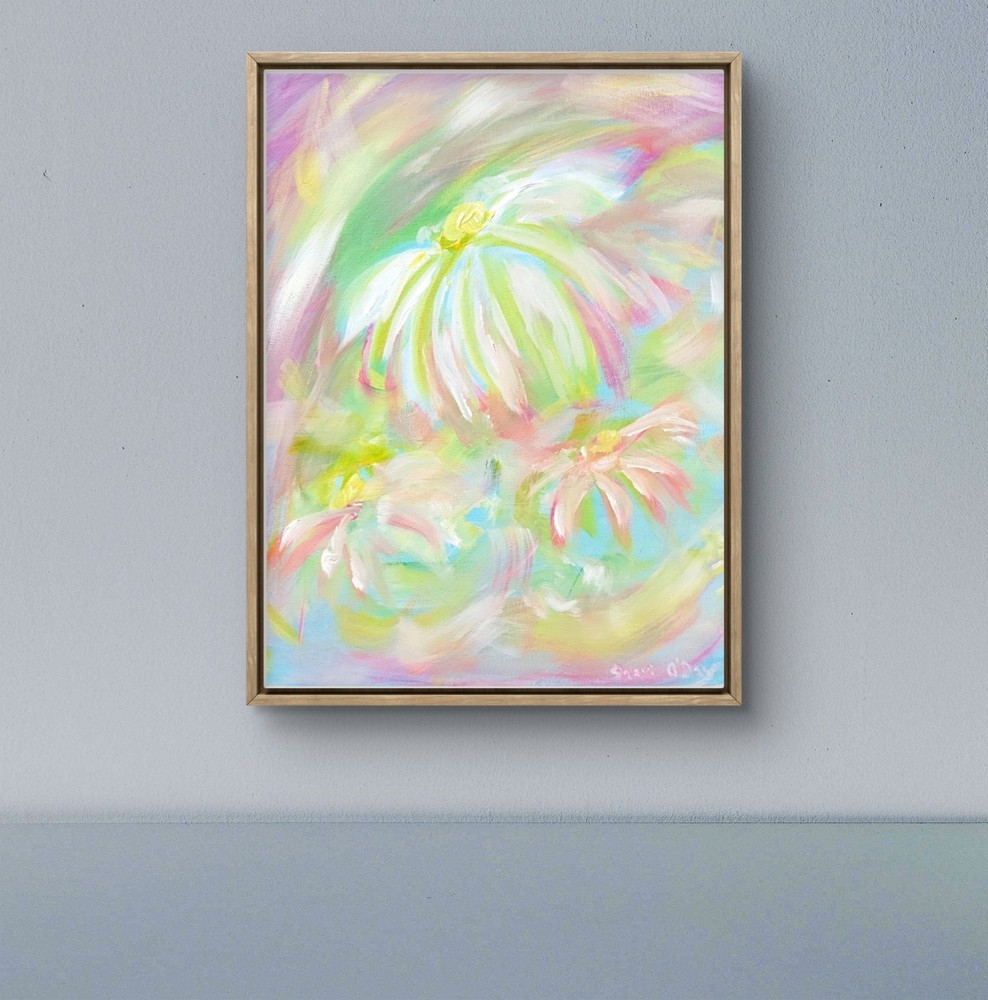 14 X 11 Original Acrylic Painting Modern Home Decor Art Handsigned  Wild Daisy