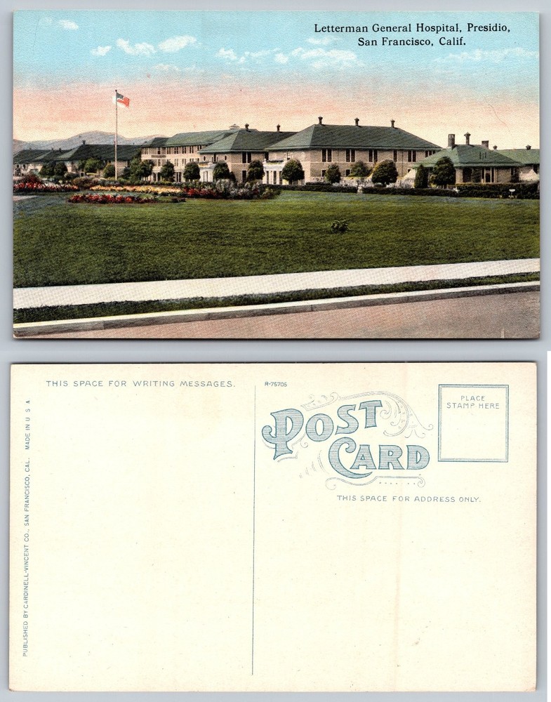 Letterman General Hospital Presidio San Francisco CA Linen Postcard 1930s-40s