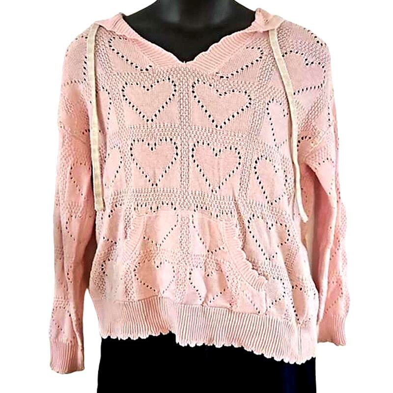 American Rag Pale Lilac Heart Stitch Oversize Hoodie Small Size